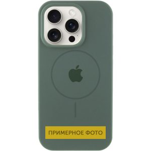 Чохол для iPhone 14 Plus Зелений Silicone Case Full Protective with MagSafe
