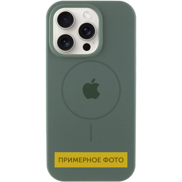 Чохол для iPhone 14 Plus Зелений Silicone Case Full Protective with MagSafe