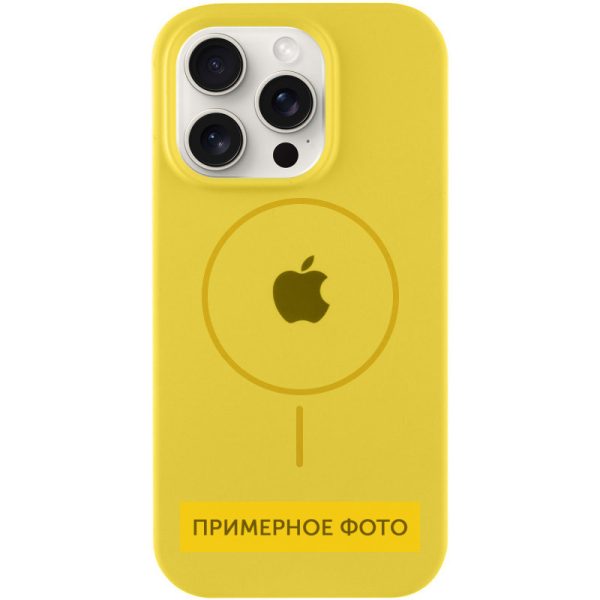 Чохол для iPhone 14 Plus Жовтий Silicone Case Full Protective with MagSafe