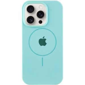 Чохол для iPhone 15 Pro Max Бірюзовий Silicone Case Full Protective with MagSafe