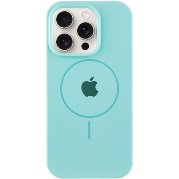 Чохол для iPhone 15 Pro Max Бірюзовий Silicone Case Full Protective with MagSafe