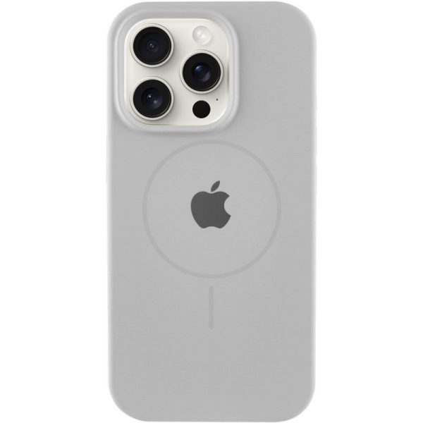 Чохол для iPhone 15 Pro Max Сірий Silicone Case Full Protective with MagSafe