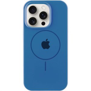 Чохол для iPhone 15 Pro Max Синій Silicone Case Full Protective with MagSafe