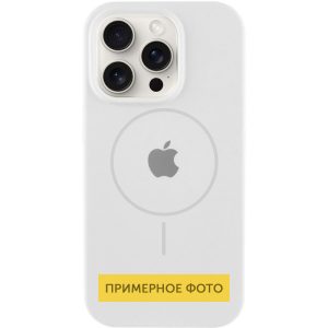 Чохол для iPhone 16 Plus Білий Silicone Case Full Protective with MagSafe