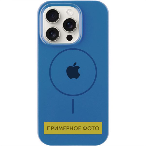 Чохол для iPhone 16 Plus Синій Silicone Case Full Protective with MagSafe