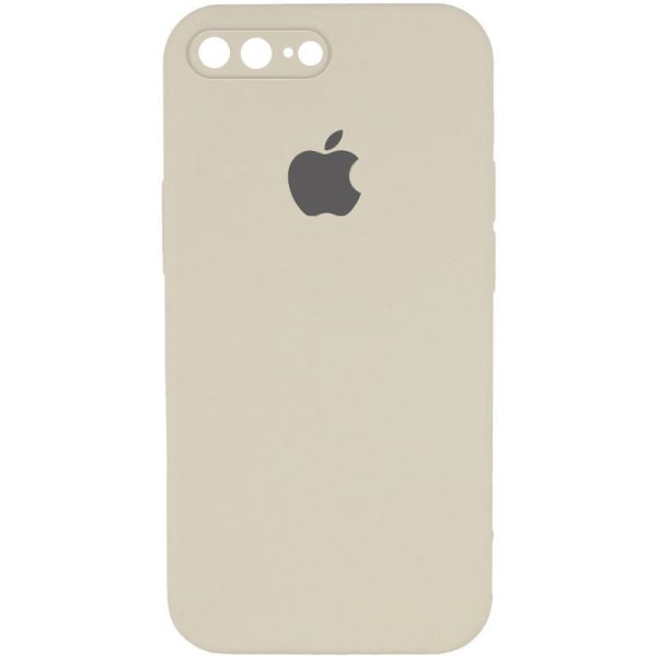 Чохол для iPhone 7 plus / 8 plus Бежевий Silicone Case Square Full Camera Protective