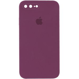 Чохол для iPhone 7 plus / 8 plus Бордовий Silicone Case Square Full Camera Protective