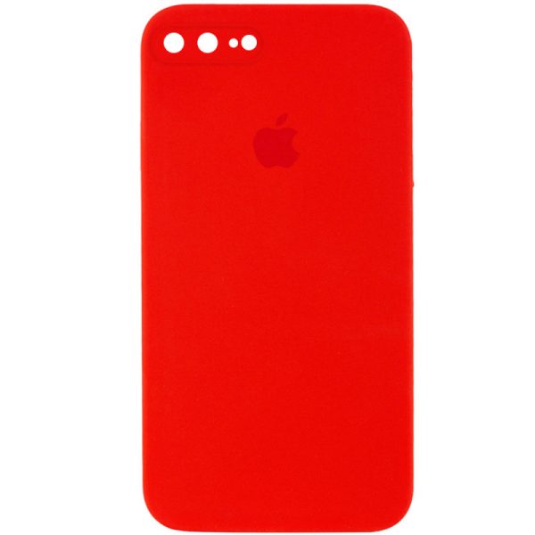 Чохол для iPhone 7 plus / 8 plus Червоний Silicone Case Square Full Camera Protective