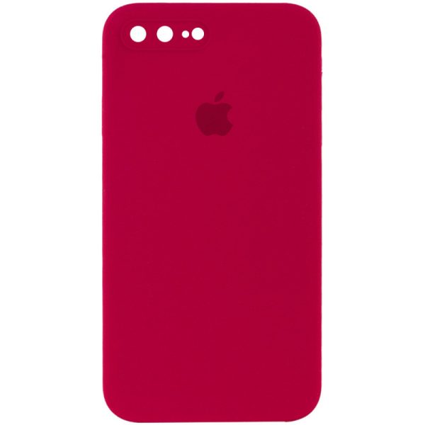 Чохол для iPhone 7 plus / 8 plus Червоний Silicone Case Square Full Camera Protective