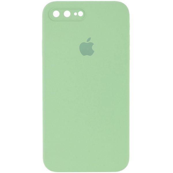 Чохол для iPhone 7 plus / 8 plus М'ятний Silicone Case Square Full Camera Protective