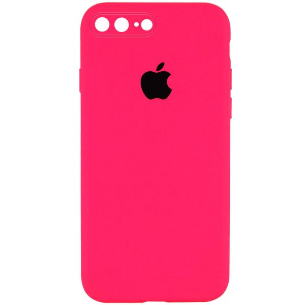 Чохол для iPhone 7 plus / 8 plus Рожевий Silicone Case Square Full Camera Protective
