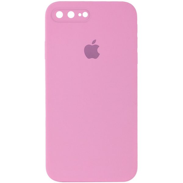 Чохол для iPhone 7 plus / 8 plus Рожевий Silicone Case Square Full Camera Protective
