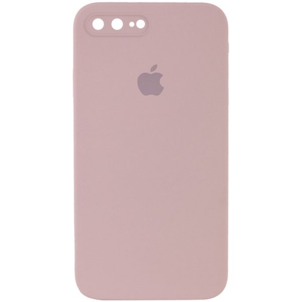 Чохол для iPhone 7 plus / 8 plus Рожевий Silicone Case Square Full Camera Protective