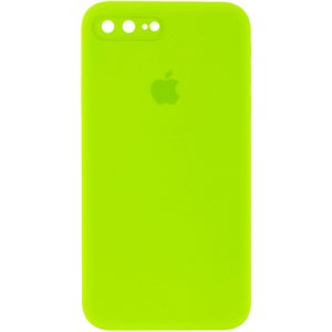 Чохол для iPhone 7 plus / 8 plus Салатовий Silicone Case Square Full Camera Protective