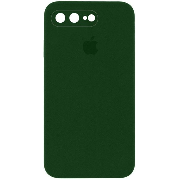 Чохол для iPhone 7 plus / 8 plus Зелений Silicone Case Square Full Camera Protective