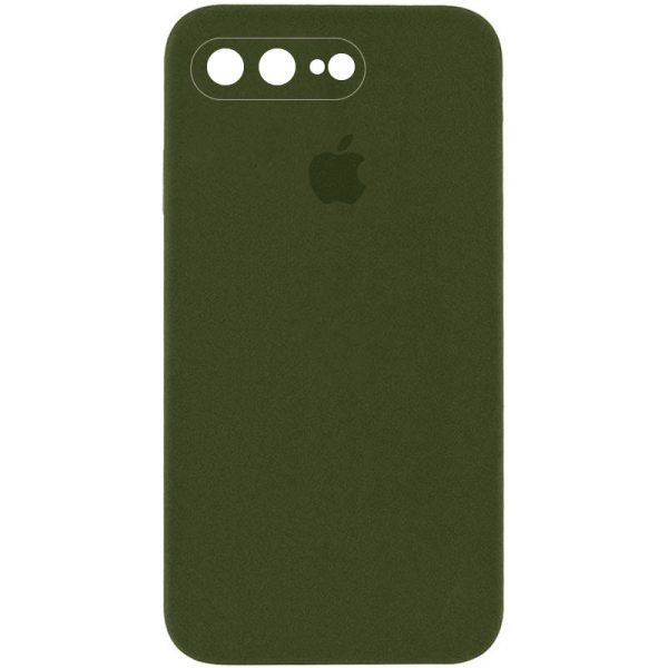 Чохол для iPhone 7 plus / 8 plus Зелений Silicone Case Square Full Camera Protective