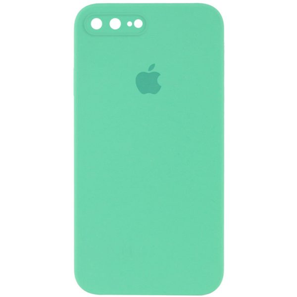 Чохол для iPhone 7 plus / 8 plus Зелений Silicone Case Square Full Camera Protective