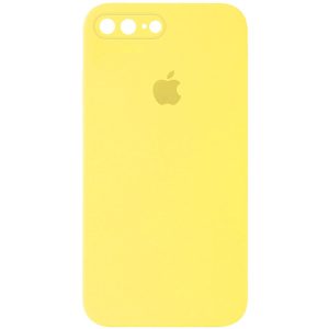Чохол для iPhone 7 plus / 8 plus Жовтий Silicone Case Square Full Camera Protective