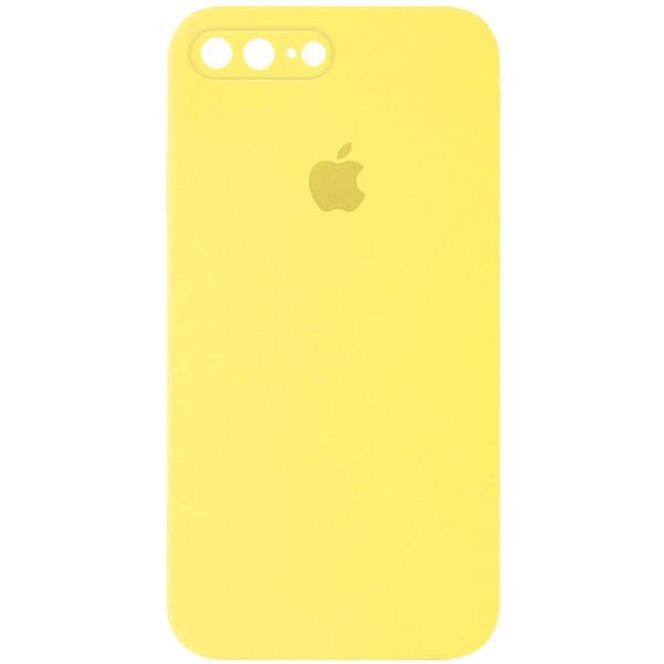 Чохол для iPhone 7 plus / 8 plus Жовтий Silicone Case Square Full Camera Protective