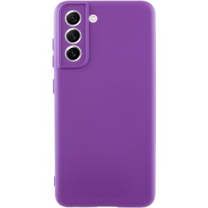 Чохол для Samsung Galaxy S21 FE Фіолетовий TPU GETMAN Liquid Silk Full Camera