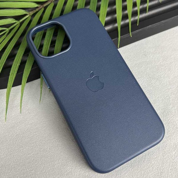Шкіряний чохол для Apple iPhone 16 Pro Max Синій Leather Case with MagSafe and Animation - Зображення 3