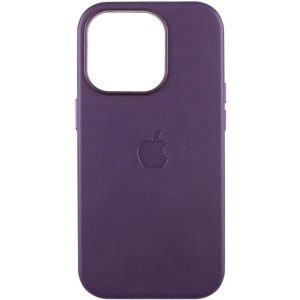 Шкіряний чохол для Apple iPhone 16 Pro Max Фіолетовий Leather Case with MagSafe and Animation