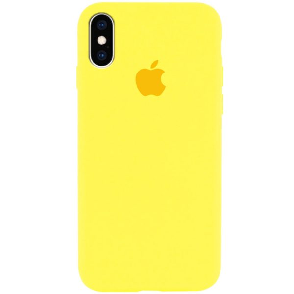 Чохол для iPhone XS Max Жовтий Silicone Case Full Protective