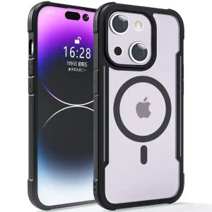 Чохол для iPhone 15 Plus Чорний Defense Прозорий with MagSafe