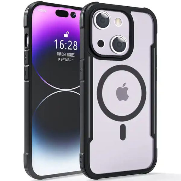 Чохол для iPhone 15 Plus Чорний Defense Прозорий with MagSafe