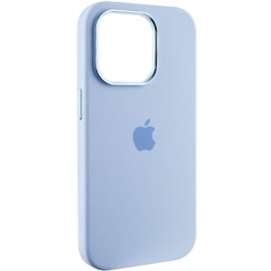 Чохол для iPhone 14 Pro Max Блакитний Silicone Case Metal Buttons