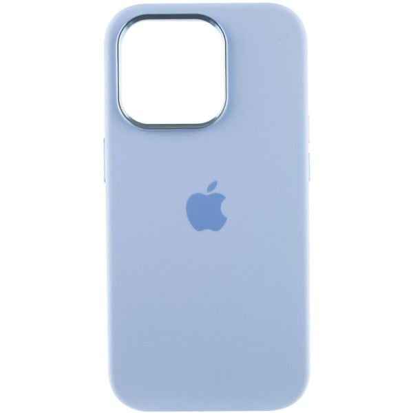 Чохол для iPhone 14 Pro Max Блакитний Silicone Case Metal Buttons - Зображення 2