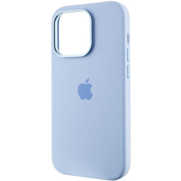 Чохол для iPhone 14 Pro Max Блакитний Silicone Case Metal Buttons - Зображення 3