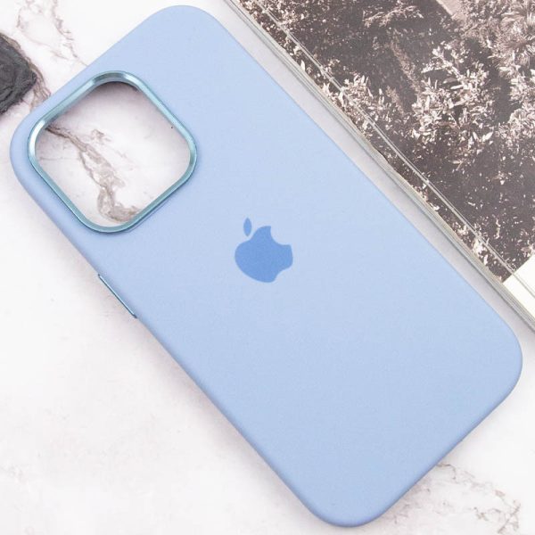 Чохол для iPhone 14 Pro Max Блакитний Silicone Case Metal Buttons - Зображення 7