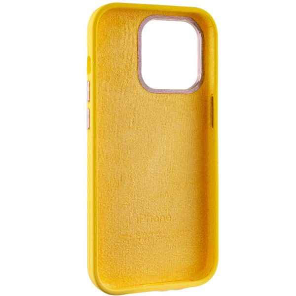 Чохол для iPhone 14 Pro Max Жовтий Silicone Case Metal Buttons - Зображення 6