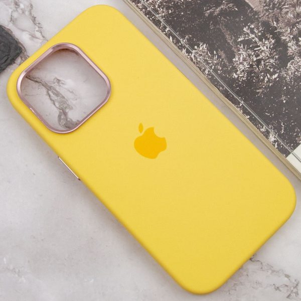 Чохол для iPhone 14 Pro Max Жовтий Silicone Case Metal Buttons - Зображення 7