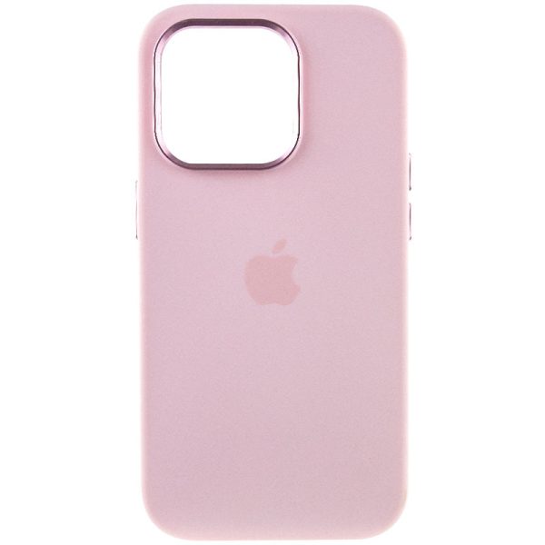 Чохол для iPhone 14 Pro Max Рожевий Silicone Case Metal Buttons - Зображення 2