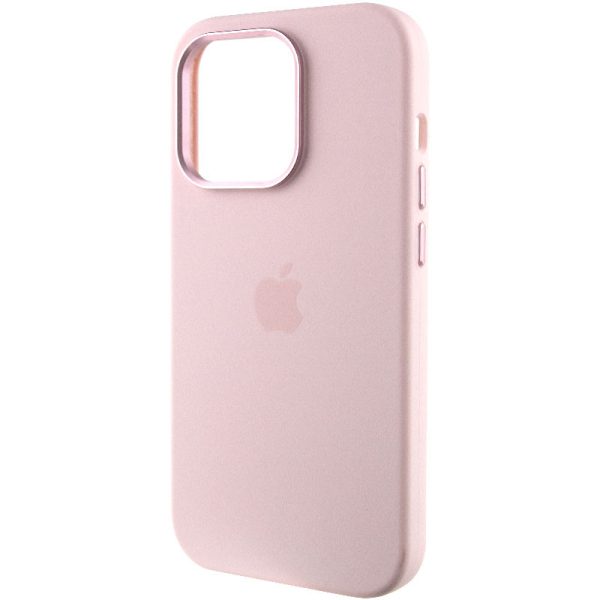 Чохол для iPhone 14 Pro Max Рожевий Silicone Case Metal Buttons - Зображення 3