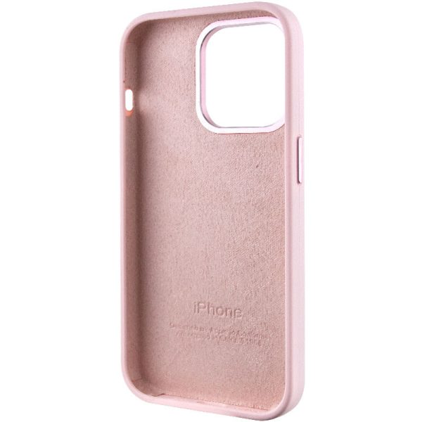 Чохол для iPhone 14 Pro Max Рожевий Silicone Case Metal Buttons - Зображення 5