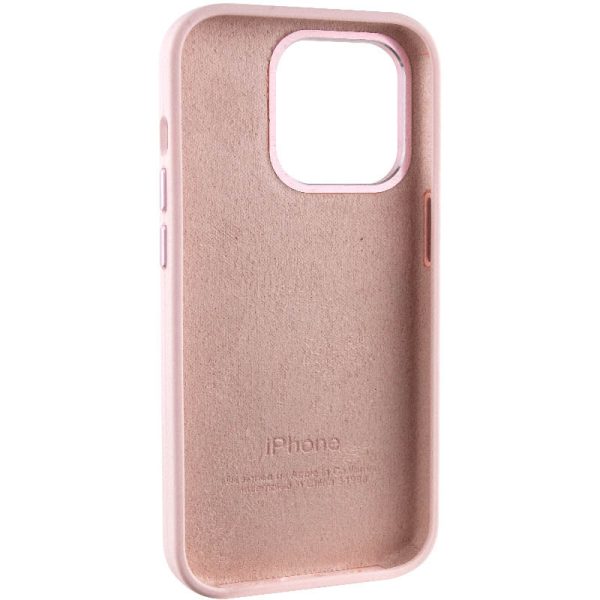 Чохол для iPhone 14 Pro Max Рожевий Silicone Case Metal Buttons - Зображення 6
