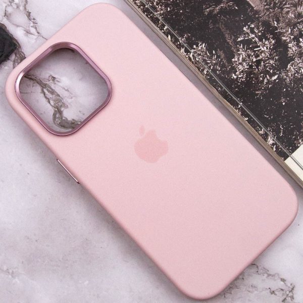 Чохол для iPhone 14 Pro Max Рожевий Silicone Case Metal Buttons - Зображення 7