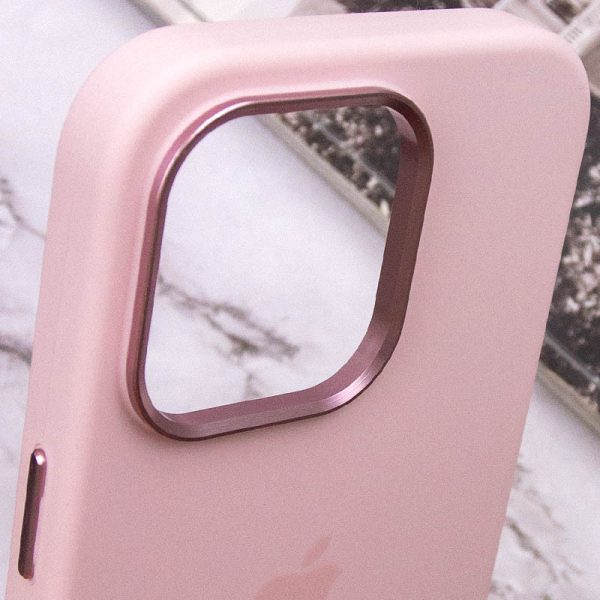 Чохол для iPhone 14 Pro Max Рожевий Silicone Case Metal Buttons - Зображення 8