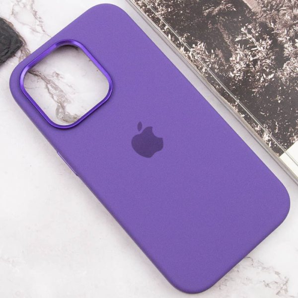 Чохол для iPhone 14 Pro Max Фіолетовий Silicone Case Metal Buttons - Зображення 7