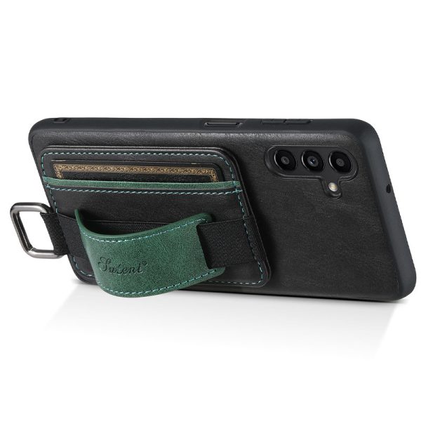 Шкіряний чохол для Samsung Galaxy A14 4G/5G Чорний Wallet case and straps - Зображення 4
