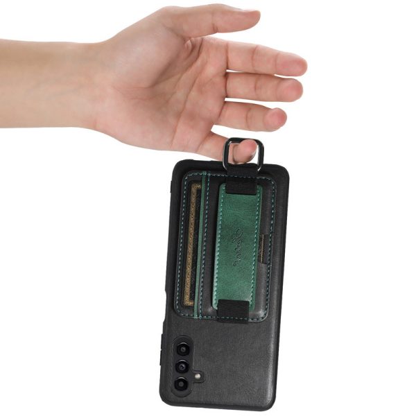 Шкіряний чохол для Samsung Galaxy A14 4G/5G Чорний Wallet case and straps - Зображення 6