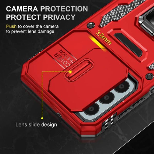 Ударостійкий чохол для Samsung Galaxy A24 4G Червоний Camshield Army Ring - Зображення 5