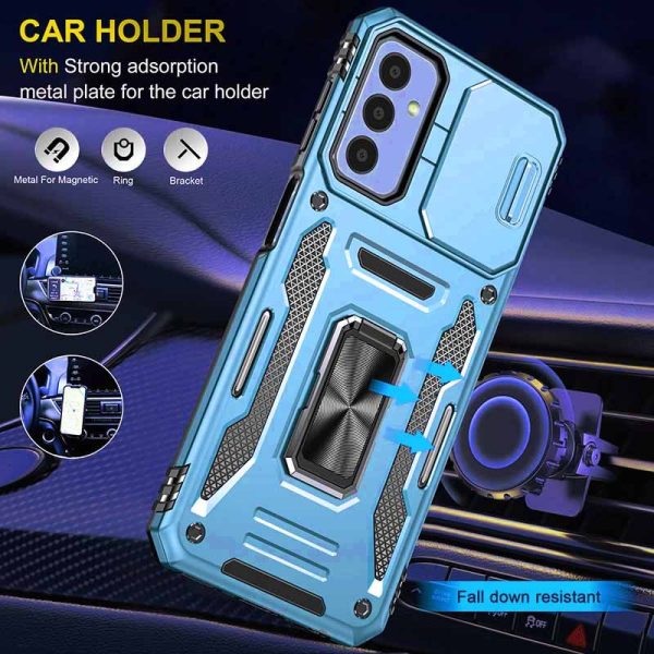 Ударостійкий чохол для Samsung Galaxy M14 5G Блакитний Camshield Army Ring - Зображення 2