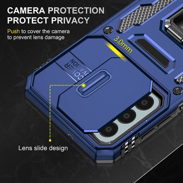 Ударостійкий чохол для Samsung Galaxy M14 5G Синій Camshield Army Ring - Зображення 4