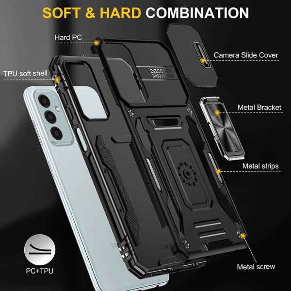 Ударостійкий чохол для Samsung Galaxy M14 5G Чорний Camshield Army Ring - Зображення 4