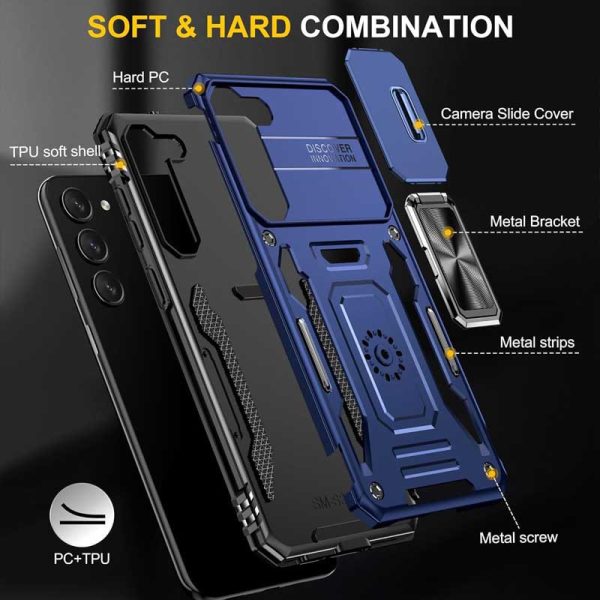 Ударостійкий чохол для Samsung Galaxy S20 FE Синій Camshield Army Ring - Зображення 2