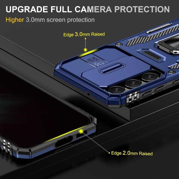 Ударостійкий чохол для Samsung Galaxy S20 FE Синій Camshield Army Ring - Зображення 3